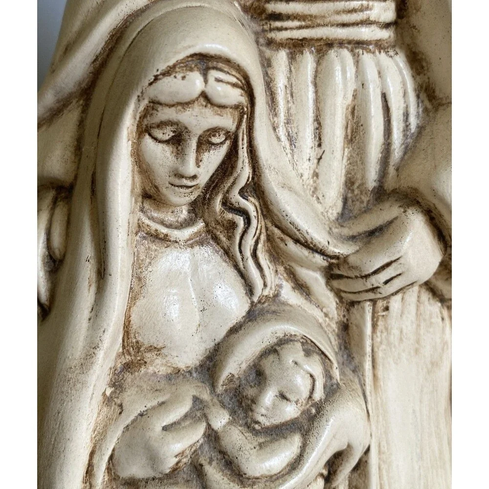 Vintage 1983 Holy Family Christmas Nativity Mary Joseph Baby Jesus Figure Marked